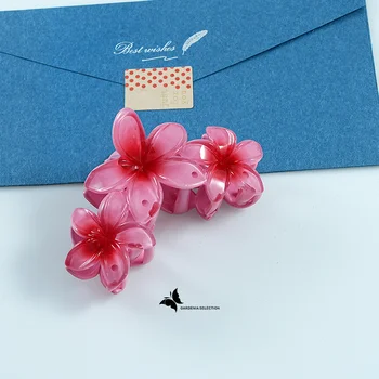 مشابك شعر على شكل زهرة بألوان الحلوى المتدرجة 6