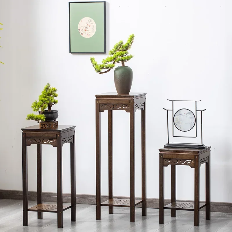 

Flower Rack Living Room Floor-Mounted Solid Wood Flower Stand Storage Rack