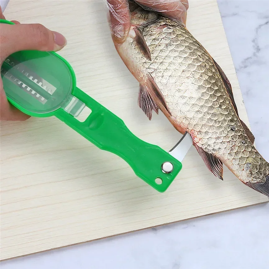 Practical Fish Scale Remover With Folding Knife Fish Scale Scraper Planer Fruit and Vegetable Peeler Kitchen Cooking Accessories