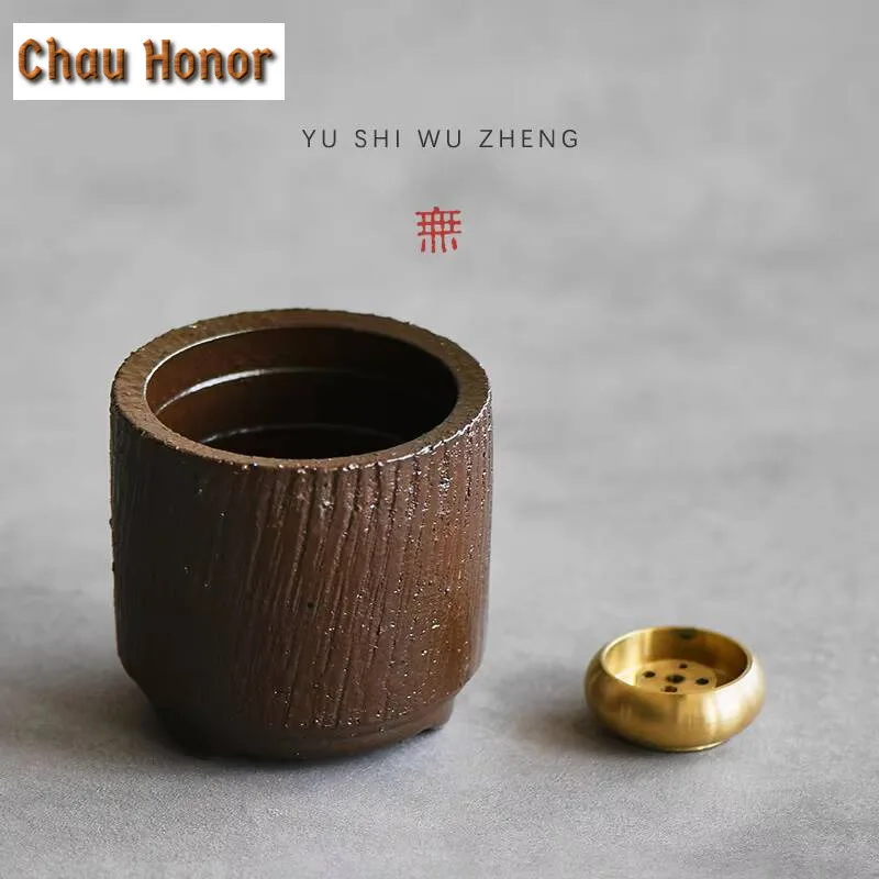 Wabi-sabi Wind Handmade Stoneware Incense Holder Zen Incense Smoke Waterfall Smell Distributor Small Teaset Supplies Ornaments