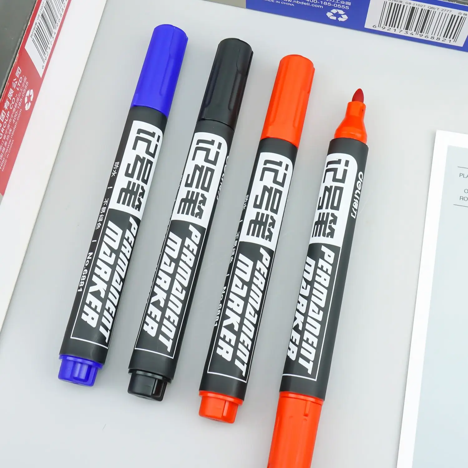 6/3Pcs 6881 Pennarello Business Industrial Heavy Head Large Oil Pen Writing Mark Express Art Graffiti Pen Nero Blu Rosso