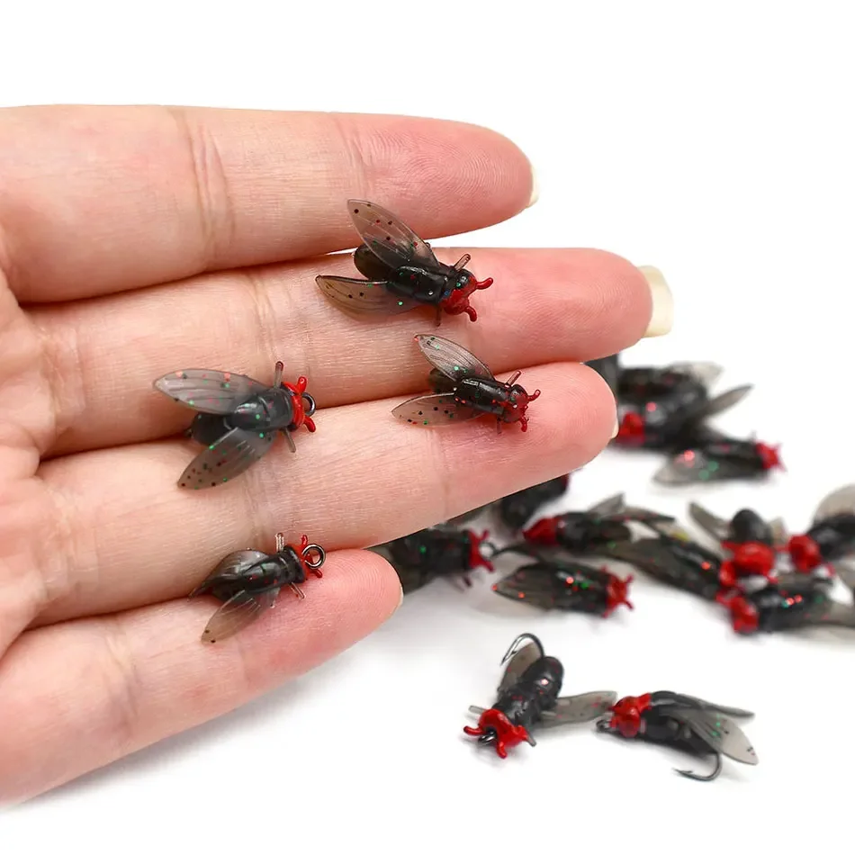 15 Teile/schachtel Bionic Fliegen Angeln Köder Realistische Weiche Fliegen Haken Köder Fügen Fisch Lockstoff Angeln Getriebe Für Lachs, Forelle – Detail 5