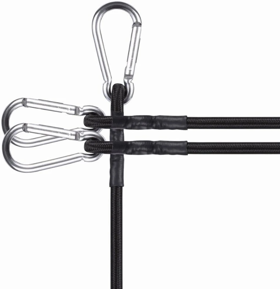 Bungee Cord With Carabiner Hook Rubber Straps Strong Elastic Rope for