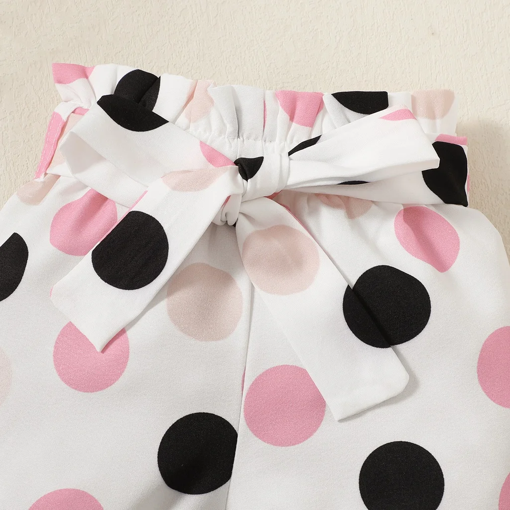 0-18 Months Newborn Baby Girl Clothing Ruffle Short Sleeves Bodysuit+Wave Point Shorts +Headband 3PCS Summer Clothes Outfit Set 4