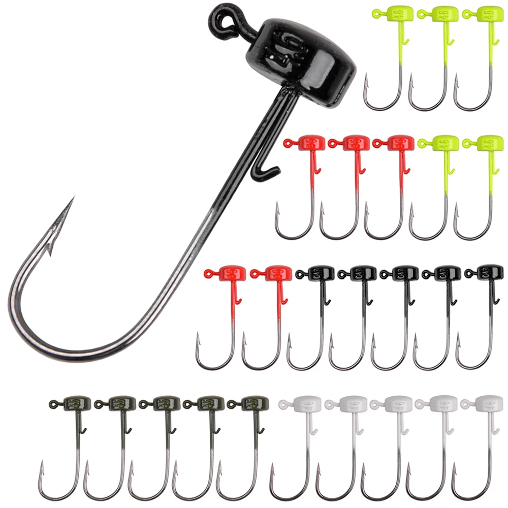 20Pcs Ned Rig Jig Head Mushroom Fishing Jig Hooks Lead Jig Head Hook