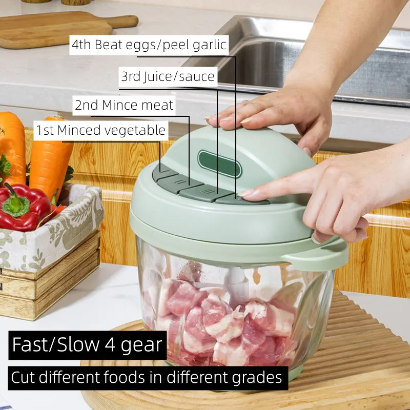 3L Large Capacity Electric Glass Meat Grinder Multifunctional High-Power Meat Mincer Mixer Automatic Food Shredder for Kitchen