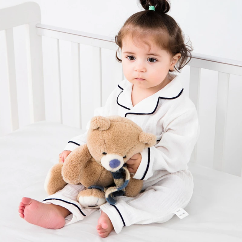 Gauze Baby Romper Infant Bodysuit Newborns Onesie Girls Sleeping Pajamas Long-sleeve Jumpsuit Home Clothes Sleepwear Solid Ropa