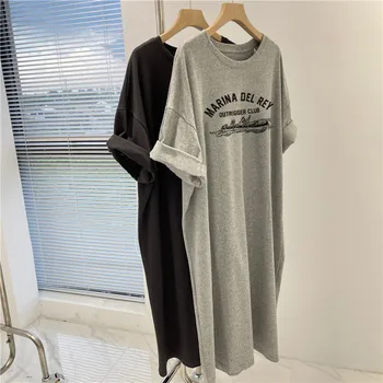 M-4XL Summer Plus Loose Printed Short Sleeve Dress for Women 1