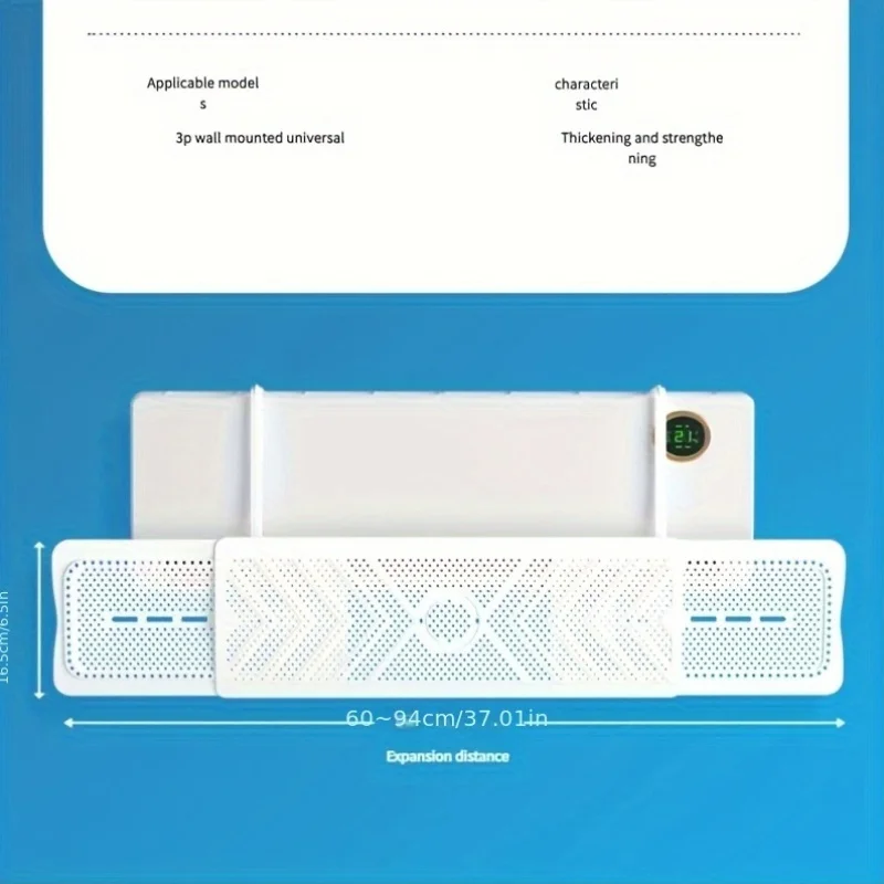 ABS Plastic Air Conditioner Wind Deflector, Traditional Design AC Baffle Board, No Drill Installation for Wall-Mounted AC Units