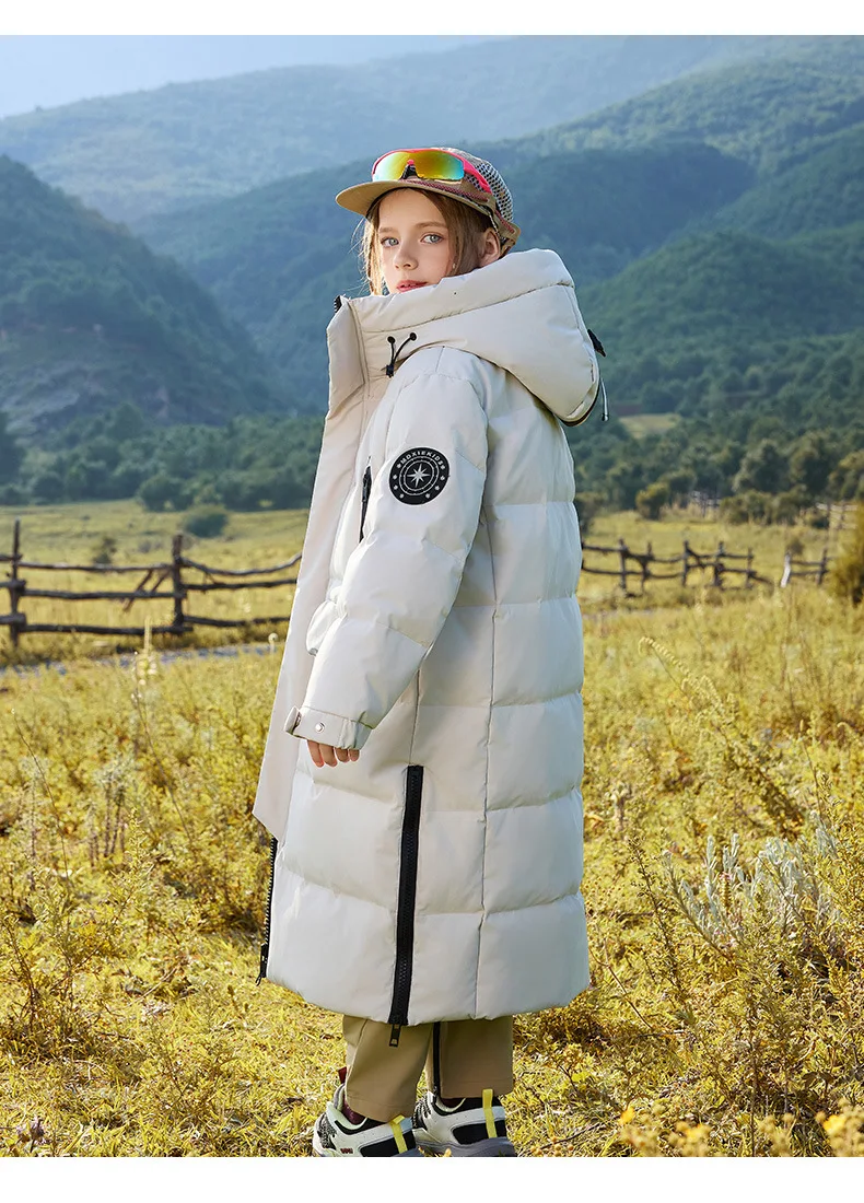 OLEKID 5-14 Jahre Winter Kinder Mädchen Daunenjacke Wasserdicht Mit Kapuze Lange Teenager Mädchen Oberbekleidung Mantel Kind Junge Jacke Mantel Outfit – Detail 9