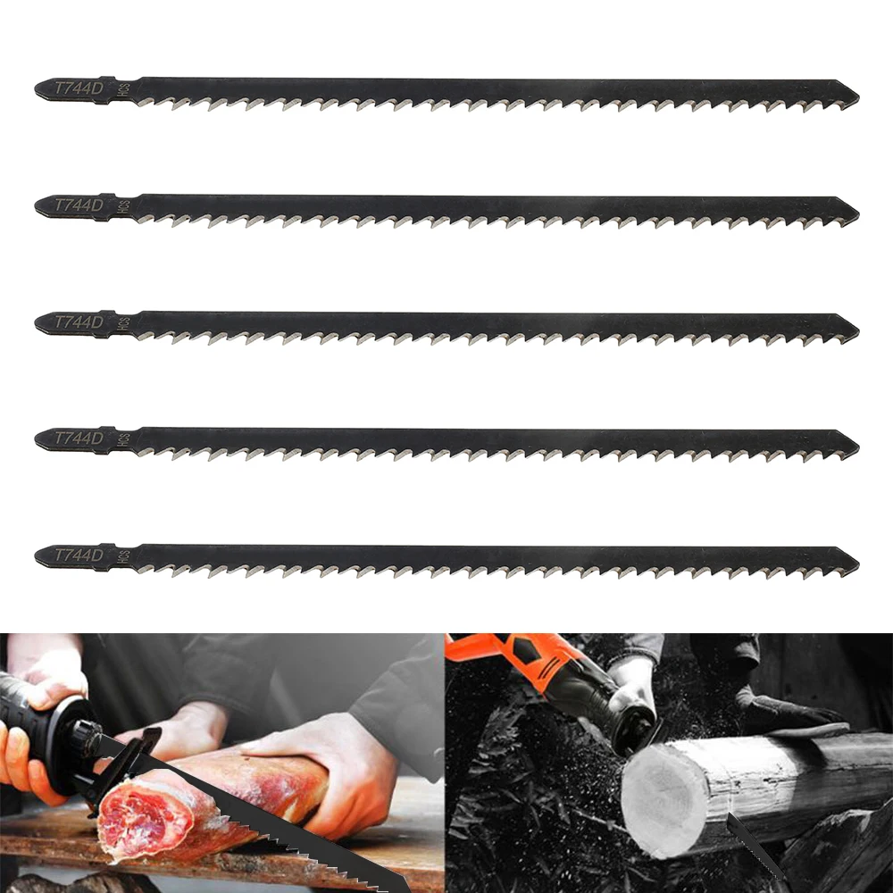 Jig Saw Blades Scroll Saw Blades 180mm 156mm T744D 5pcs For Wood Wood Products Woodworking
