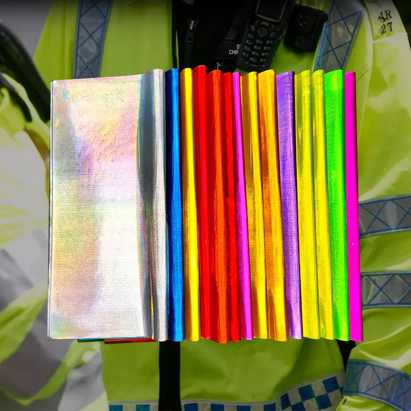Roadstar High Visibility Microprimatic Reflective PVC Sheet Embossing Sparkle Sewing on Clothes Workwear Warning Mark Reflector