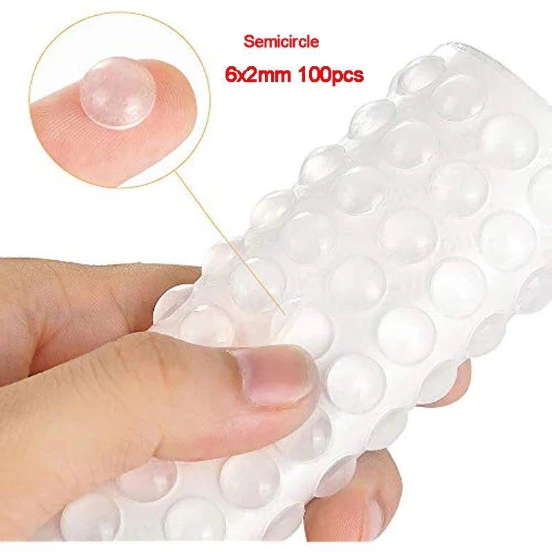 Transparent Silicone Self-Adhesive Sound Dampening Bumper Pads for Cabinets and Cutting Boards