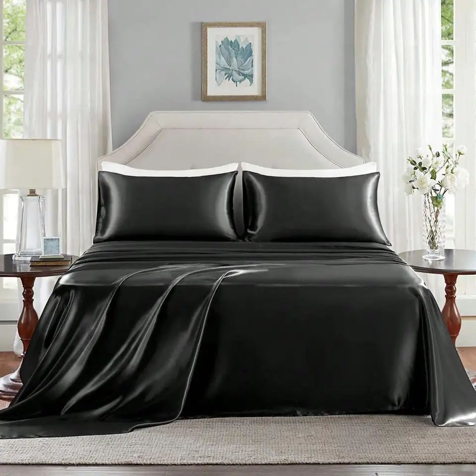 Luxury Soft Satin Bed Sheet Set with Deep Pockets