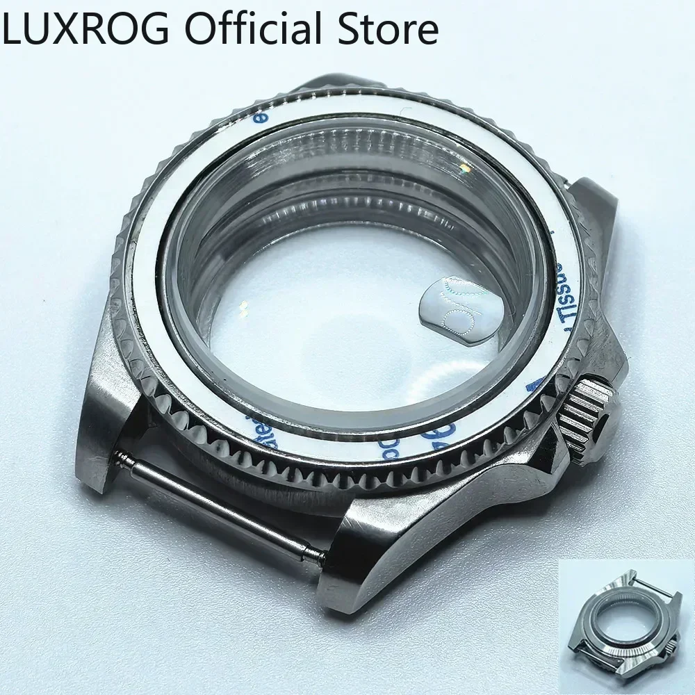 Stainless Steel 40MM Black Blue Ceramic Insert Watch Case