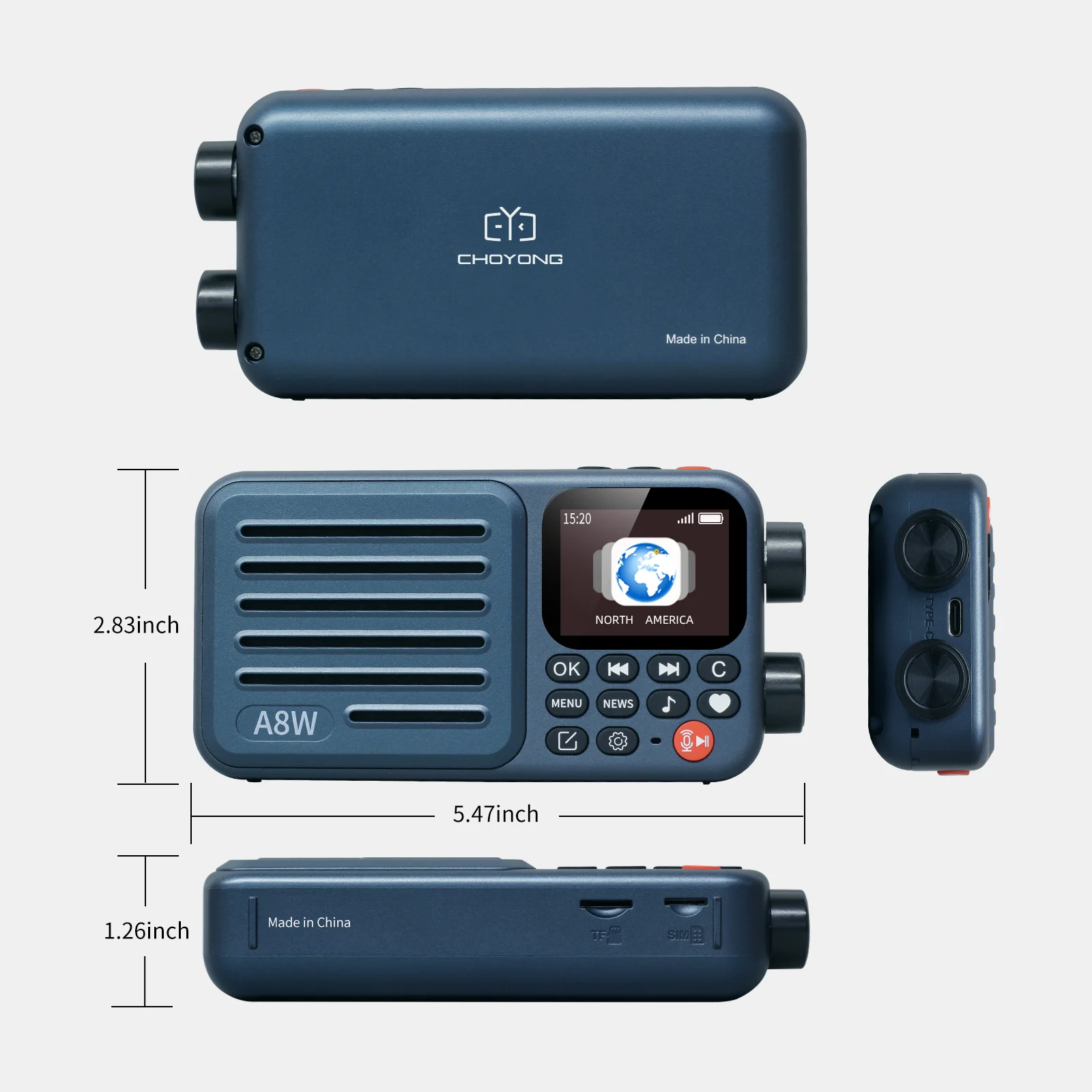 CHOYONG A8W Portable Internet Radio,Smart WIFI FM Receiver with 4K+ Pre-stored Stations, Alarm Clock, Micro SD,Voice Control 3