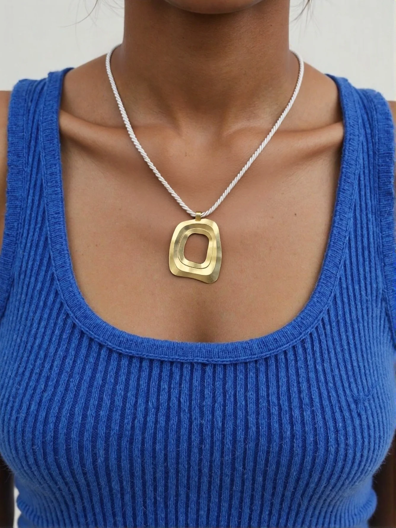 Bohemian Geometric Pendant Necklace Chain, Minimalist Irregular Charm for Ladies