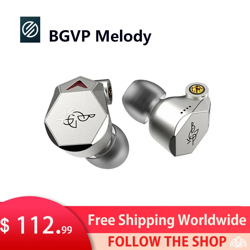 BGVP Melody 12mm dynamiczna jednostka napędowa Earburd Bass Metal w uchu słuchawki Super bas muzyka Mmcx słuchawki różne style strojenia