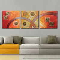 Mintura,Hand-Painted Abstract Canvas,Oil Paintings Modern Large Size 3 Pcs/Set Wall Arts Picture For Living Room,Home Decoration 2