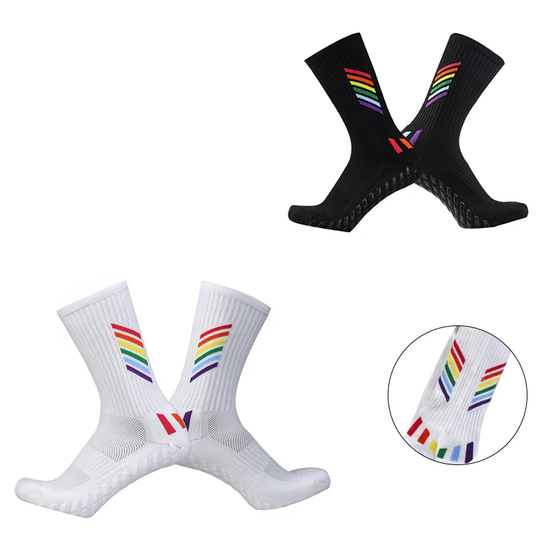 

2023 Multicolor Pattern Adult Anti slip Football High Quality Sports Grip Socks Silicone Anti slip soccer Socks EU38-44