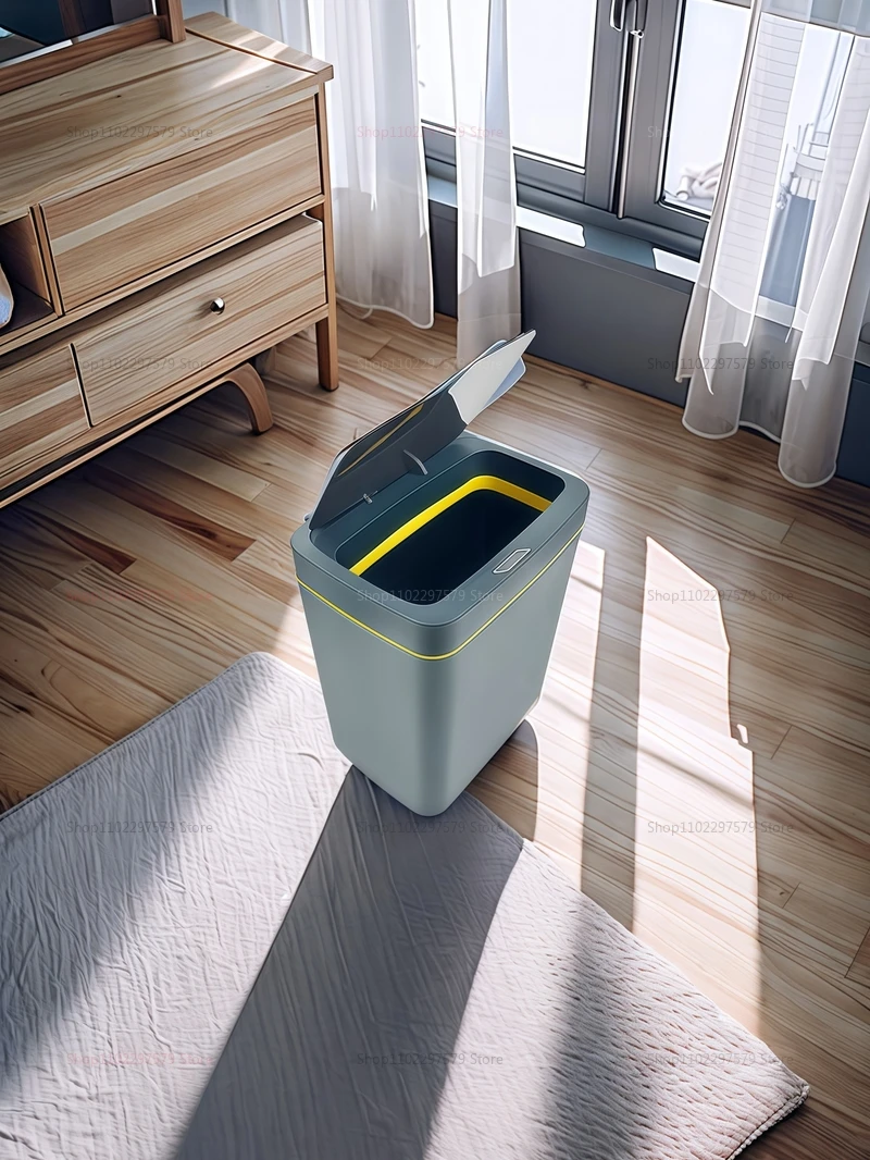 15L Automatic Smart Sensor Trash Can - Non-Contact Electric Waste Bin for Kitchen  Bathroom White