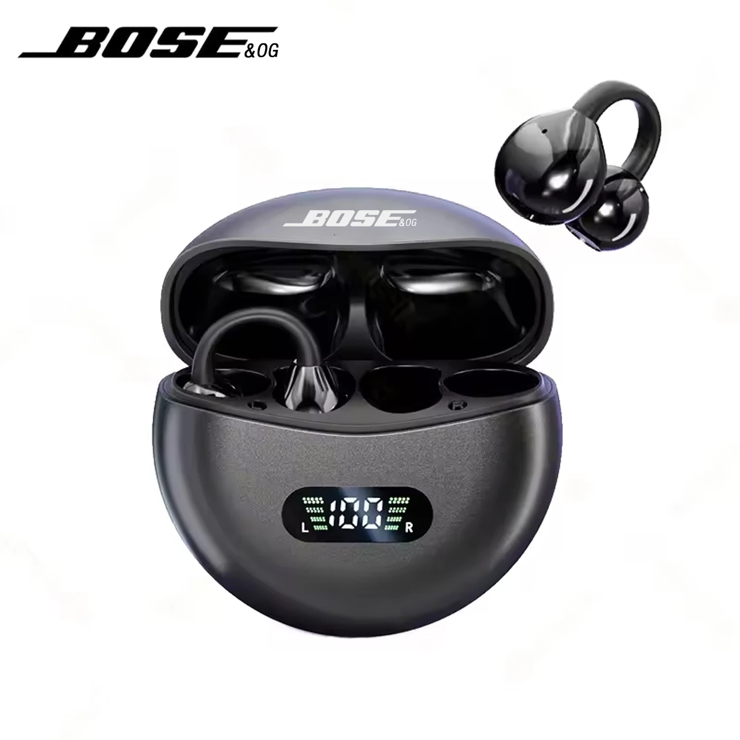 BOSE&OG M79 Bluetooth Earphones Clip-On Earbuds LED Bluetooth 360&deg; Clip-On Sport Wireless Earphones Long Battery Life Non-In-Ear