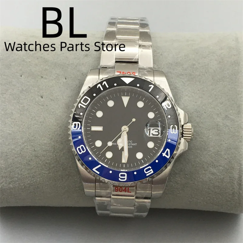 Mechanical watch BLIGER sterile NH35 automatic 40mm brushed steel bracelet date magnifier sapphire