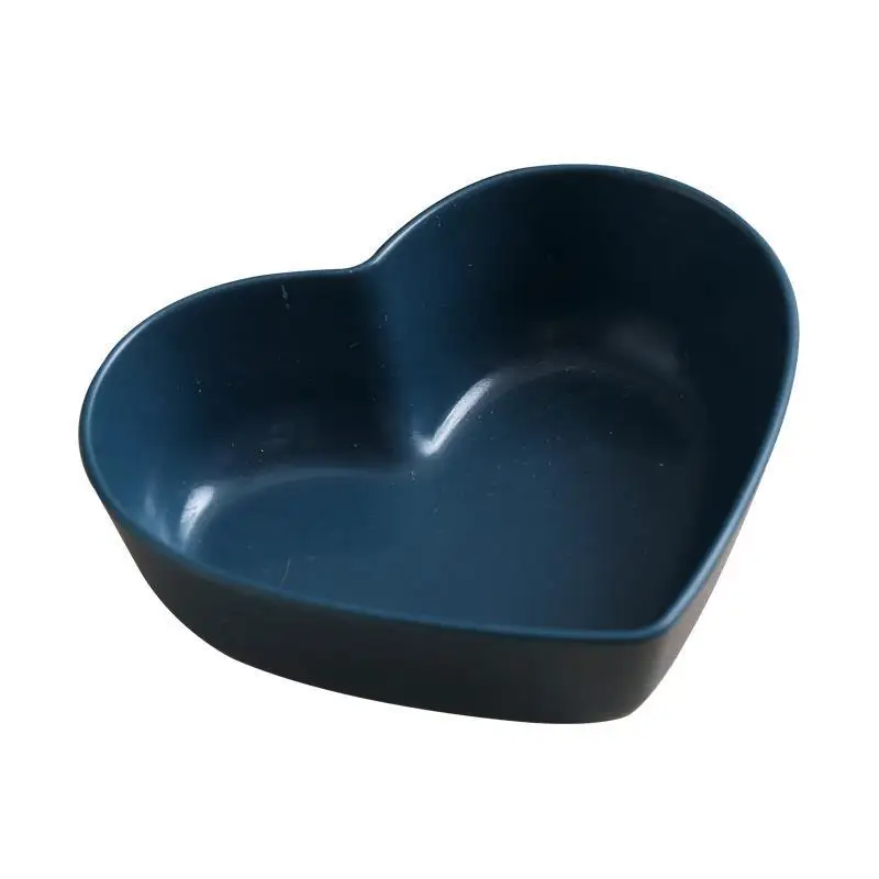 Heart Shape Wheat Straw Seasoning Dish Household Kitchen Creative Plastic Salted Cabbage Dish Dipped Snack Dishes Dining Dish