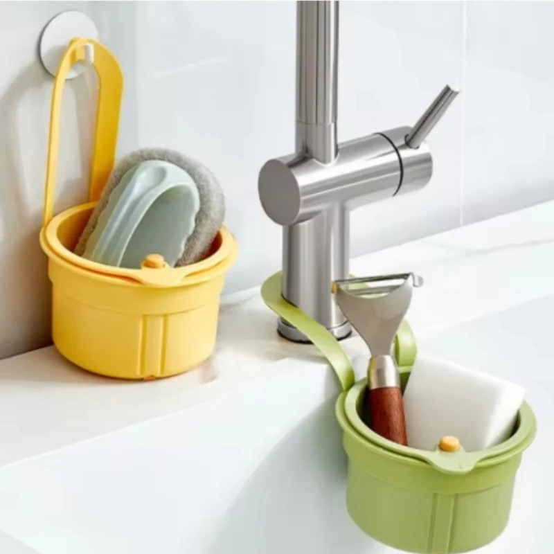 Multifunctional Hanging Sink Filter Basket Circular Drain Fruit Vegetable Cleaning Food Residue Drainage Faucet Filter