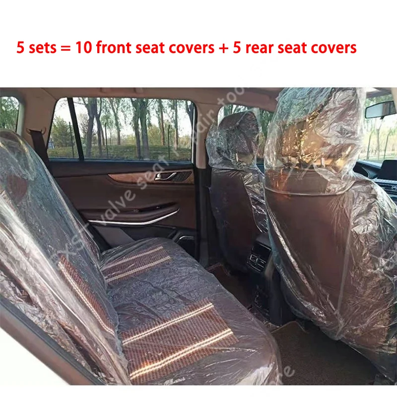 5 Sets Disposable Car Soft Seat Cover Plastic Universal Waterproof Care Cleaning Beauty Repair Protective Cover car seat covers car seat protective cover