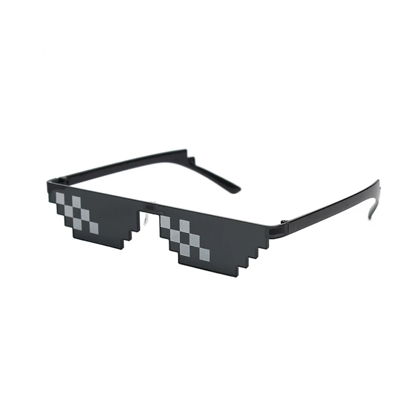 Black Mosaic Sunglasses Funny Toy Mosaic Strip Sunglasses Trick Toy Retro Thug Life Glasses Deal With It Glasses Pixel_voghion.com
