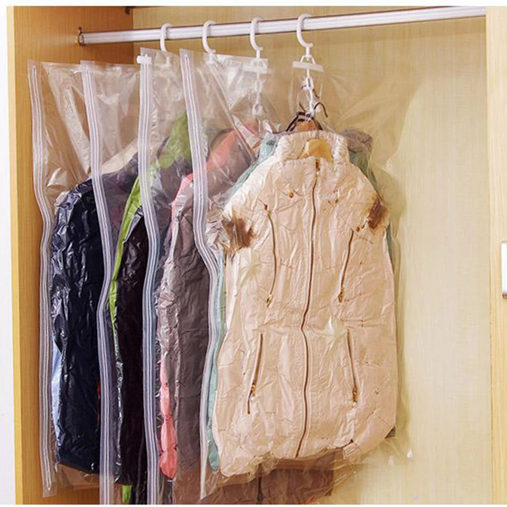 Hanging Vacuum Storage Bags Hanging Space Saver Bags for Clothes, Vacuum Sealed for Suits, Dress, Jacket,1/2/3PCS 3