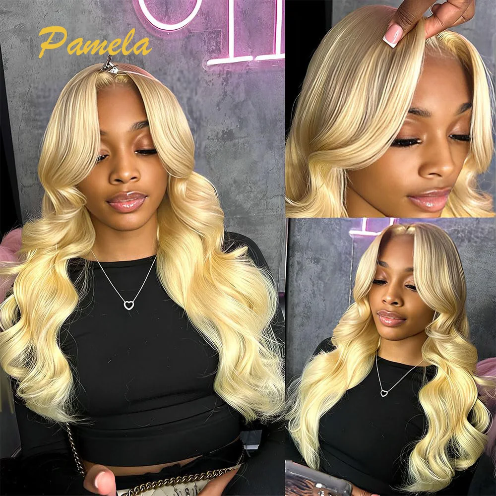 613 Blonde Human Hair Body Wave 13x4 Transparent Lace Front Wigs 613 Human Hair Wigs Ready To Wear For Woman 100% Human Hair Wig