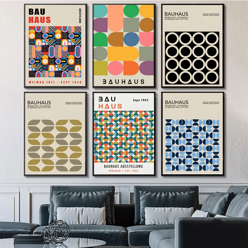 

Abstract Rainbows Bauhaus Geometric Poster Self-adhesive Poster Whitepaper Prints Posters Artwork Aesthetic Art Wall Painting