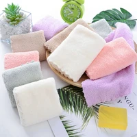 Coral Velvet Kindergarten Square Children's Washing Hands Cleansing Soft Small Towel Hook Up Handkerchief 25*25cm 2