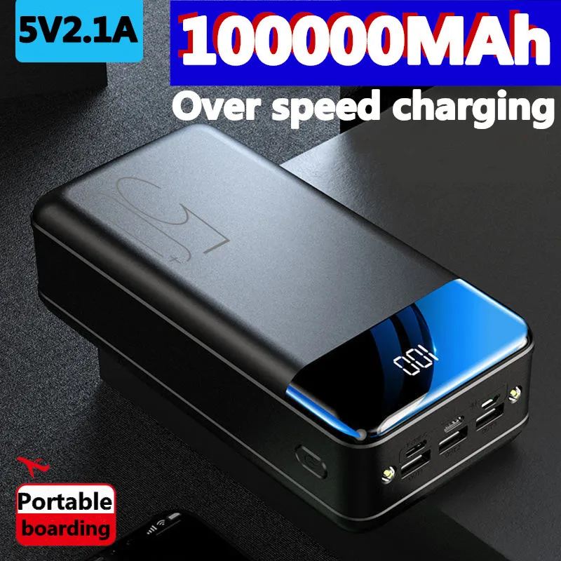 

100% New Genuine Fast Charging 100000mah /98000mah Power Bank Large Capacity Mobile Power Universal 5v2.1a Fast Charging
