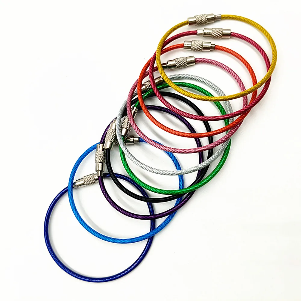 20PCS Cavo portachiavi in filo di acciaio inossidabile Etichette per