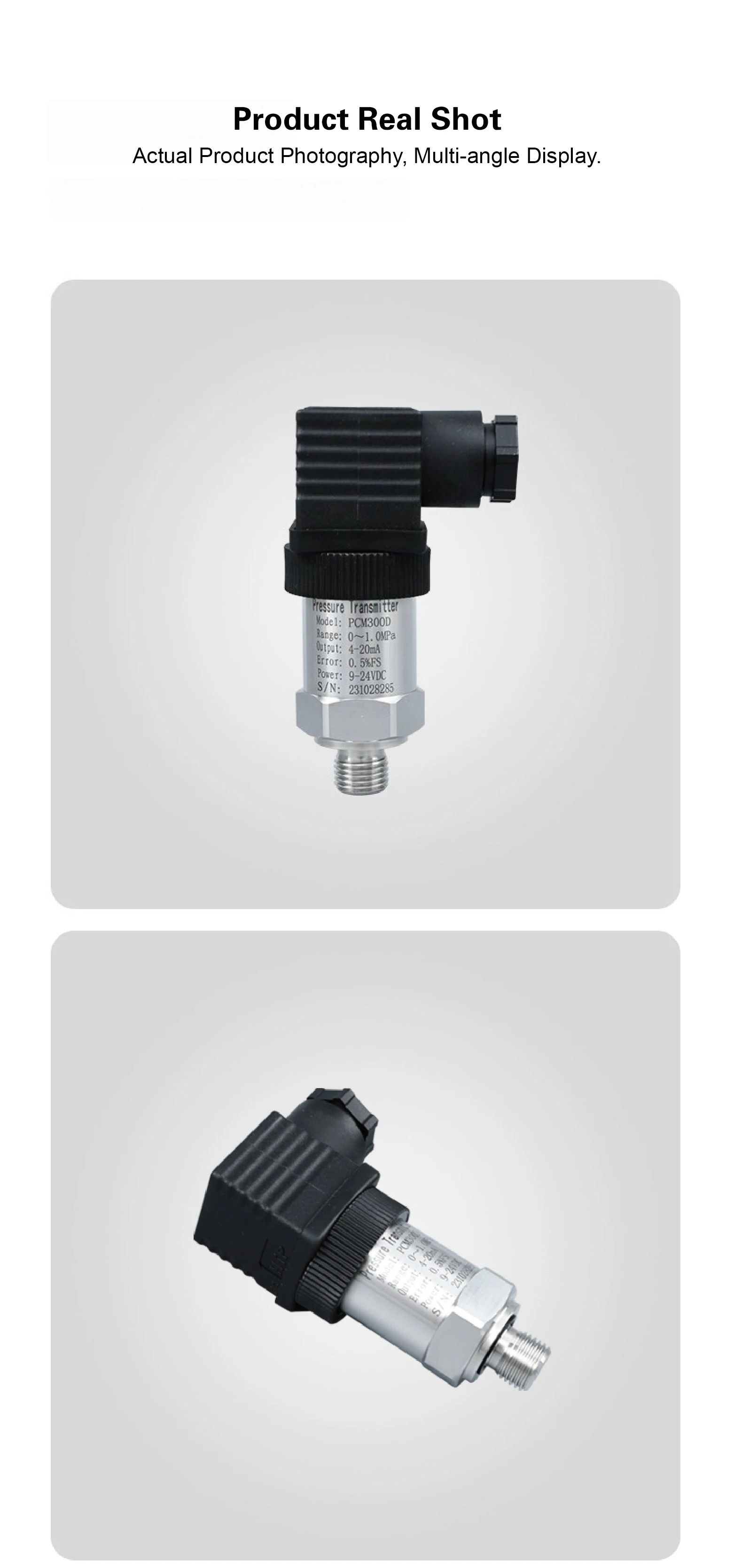 PCM300D Low Power Pressure Transmitter Water Tank Liquid Level Sensor I2C IP65 3