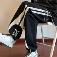 3 Colors Men Sweatpants Korean Street Casual Pants Fashion Patchwork Letter Embroideries Straight-leg Trousers Male Sports Wear 1