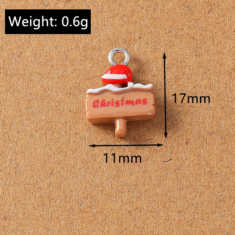 10 stücke niedlichen Harz Weihnachten Charme Santa Claus Elch Schneemann Anhänger für Schmuck Herstellung Halskette Ohrringe DIY Armband Zubehör – Detail 15