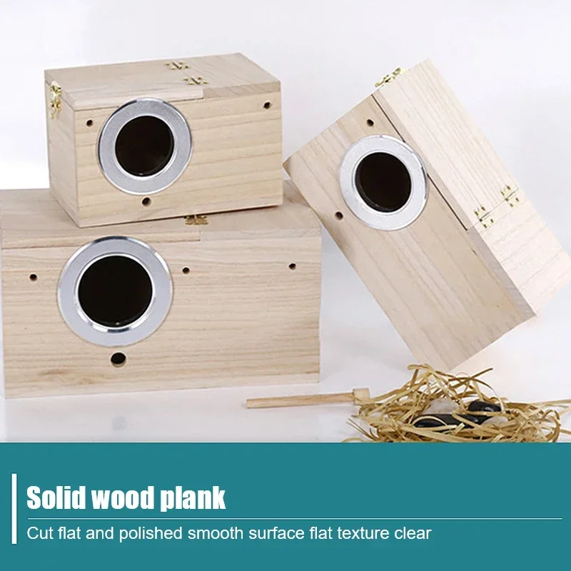 Wood Bird Breeding Box Parakeet Nest Box Budgie Cage Wood Pet Bird House For Parrot Lovebirds Finch Pet Supplies bird house,bird nest
