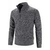 Autumn Winter Thick Knitted Sweater Men Pullovers Solid Color Zipper Mock Neck Slim Fit Knit Pullovers Men Causal Sweater Man 4