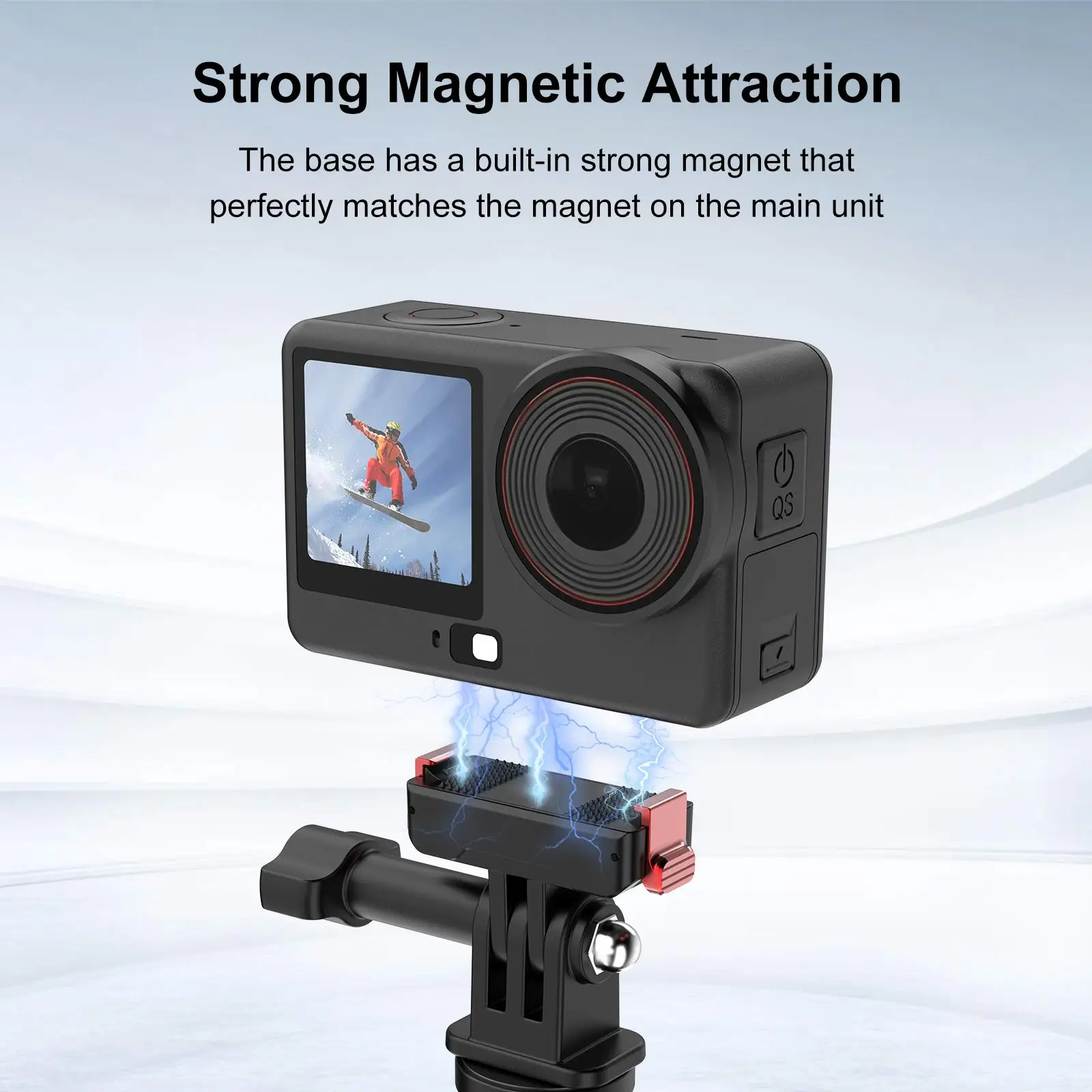 For DJI Osmo Action 6 / Nano PULUZ Two Claw Plastic Magnetic Quick Release Base Mount