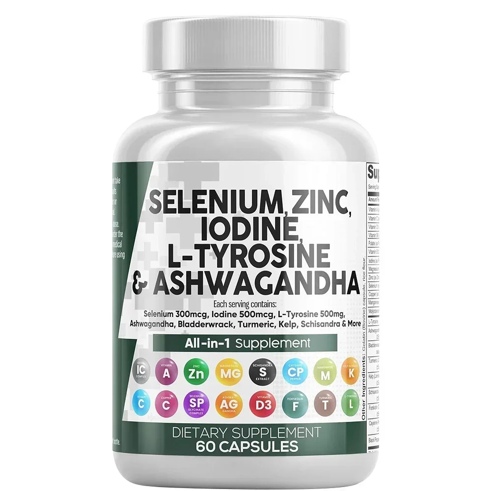 Selenium Zinc Iodine L-tyrosine Capsules Improve Emotional Health Increase Metabolism Relieve Fatigue Thyroid Supplements organic capsules