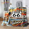 Route 66 Retro America Historic Mother Road,mãe Estrada Blanket,Soft Throw Blanket for Home Bedroom Bed Sofa Picnic Child GiftA 2