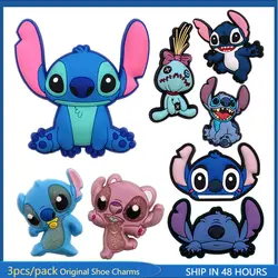 3pcs Set Original Cartoon Movie Lilo Stitch PVC Shoe Charms Boojiboo Shoe Accessories Jeans Clog Pin Kids Women Shoe Decorations