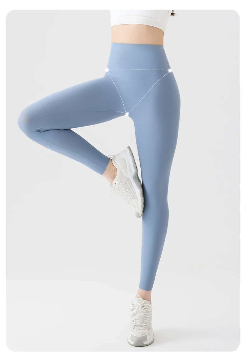 BIVIGAOS Spring Summer High Waist Thin Seamless Sharkskin Leggings Women Micro Pressure Breathable Sexy Tight Sport Yoga Legging