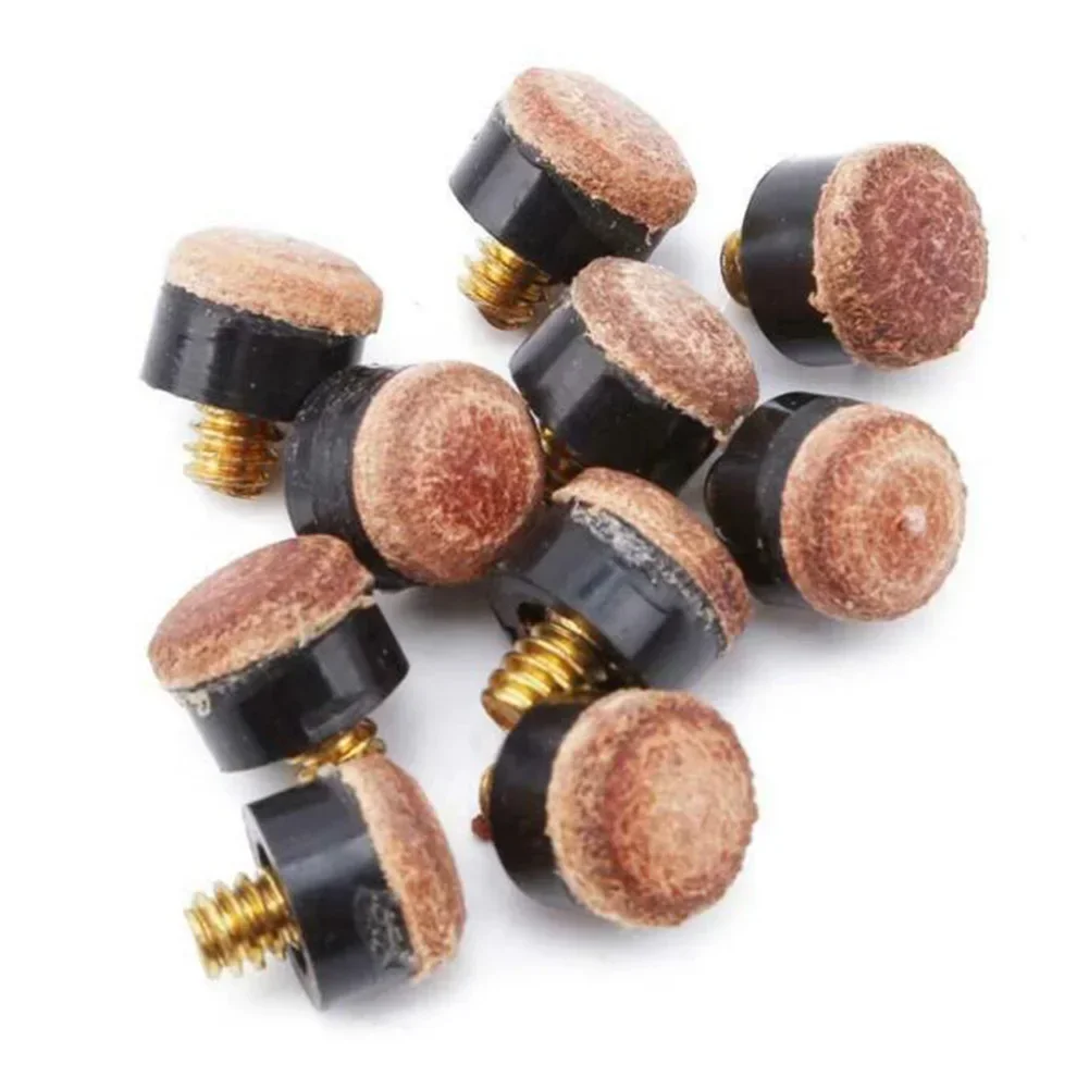 Pool Cue Screw In Cue Tips Snooker Pool Billards Tip Head Replacement 5/10Pcs 10mm/11mm/12mm/13mm Suitable for Snooker Parts billiard cue tip