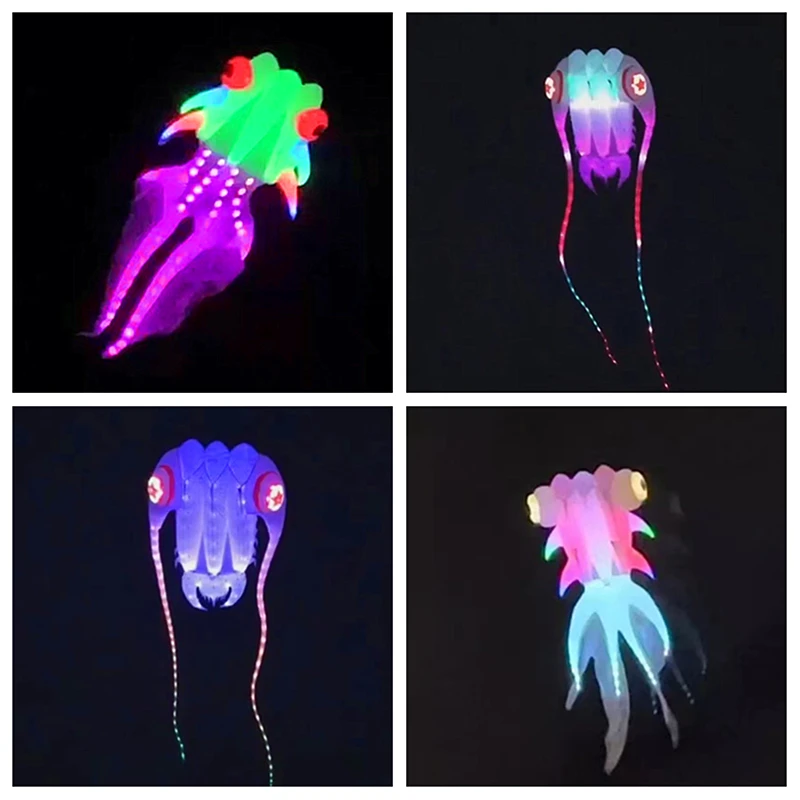 Spedizione Gratuita Led Fish Kite Flying Trilobites Factory Kite Per Adulti Kite String Line Professional Kite 3D Kite Gioco Gonfiabile