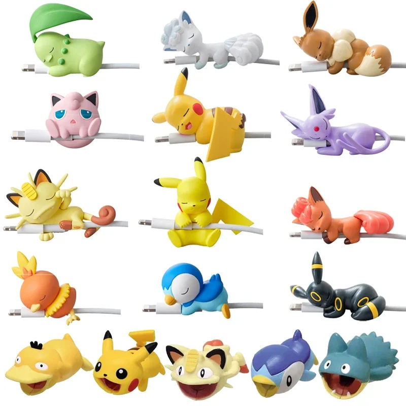 Новинка, защитный чехол для кабеля данных 17 видов стилей Pokemon, Защитные чехлы для телефонов с изображением героев мультфильмов, Пикачу